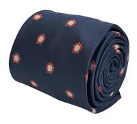 Uomo Designer Cravatta Navy Blu Scuro Ricamato Guerra Di Rose Frederick Thomas