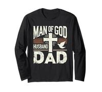 Uomo di Dio Marito papà Cristiano Fede Croce Maglia a Manica