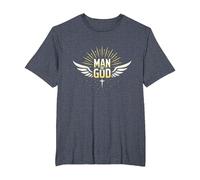 Uomo di Dio: Radiant Faith Wings Inspirational Maglietta, Uomo Taglie Grandi, Pervinca, 5X Tall