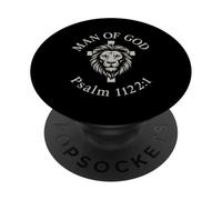 Uomo di Dio Salmo 112:1 Leone Cristiano PopSockets PopGrip Adesivo