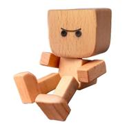 Uomo Di Legno Oscillante Divertente Statua Decorativa Antiscivolo Da Auto