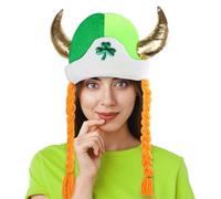 Uomo di trappole verdi, st. Cappello del giorno di Patricks - San Patrizio Shamrock Braid Hats - Decorazioni natalizie decorative, casco medievale per riunioni di laurea