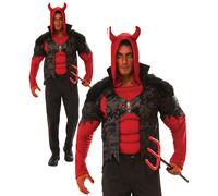 Uomo Diavolo Costume Adulti Halloween Diavoli Vestito Satana