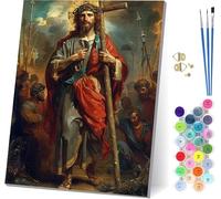 Uomo Dipingere con i Numeri Adulti con Telaio, Dipingere con i Numeri Dio, Fai da te Paint by Numbers Kits con 3 Pennelli e Pigmento Acrilico, pour Decorazioni Casa, Regalo Donna 70x95cm U-8499