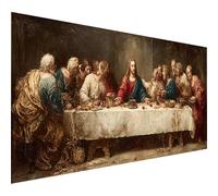 Uomo Dipingere con i Numeri Adulti, L'Ultima Cena Paint by Numbers Kit, Dipingere con i Numeri con Pennelli e Vernice Acrilica, Fai Da Te Passatempo per Adulti Kit, Decori Autunnali, 70x40cm F-8827