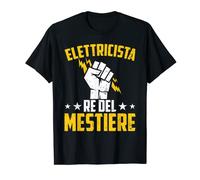 Uomo Divertente Elettricista Re Del Mestiere Elettricista Maglietta