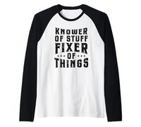 Uomo Divertente Meccanico papà Tuttofare Conoscitore di Cose Maglia con Maniche Raglan