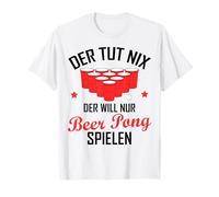 Uomo Divertente Scritta in Lingua Tedesca Birra Pong Beer Pong Party Outfit Uomini Maglietta