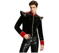 Uomo Divisa Domatore Costume Del Direttore Del Circo Ringmaster Nero S