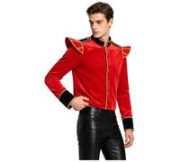 Uomo Divisa Domatore Costume Del Direttore Del Circo Ringmaster Rosso XL