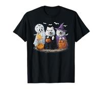 Uomo Donna American Eskimo Happy Halloween Dogs Lover Maglietta