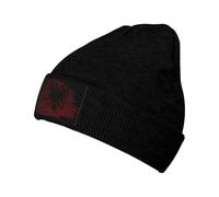 Uomo Donna Berretto American USA Albania Half Flag Cappelli Termici Moda Cappello Lavorato A Maglia con Teschio Super Morbido Cappello con Teschio per Autunno Alpinismo Passeggiate