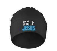 Uomo Donna Berretto in Maglia Chiedimi di Gesù Cristianesimo Croce Cappello in Maglia Termico Invernale Cappelli Caldo Caldo Berretto per Arrampicata Inverno Sci