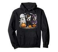 Uomo Donna Bulldog Francese Happy Halloween Dogs Lover Felpa con Cappuccio