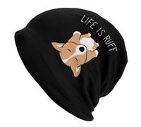 Uomo Donna Caldo Berretto La Vita È Ruff Corgi Cappello in Maglia Moda Berretti Invernale Morbido Berretto in Maglia per Bici Sci All'Aperto