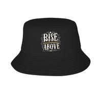 Uomo Donna Cappelli Estivo Rise Above Cappello da Pescatore Protezione UV Bucket Hat Classico Cappelli A Secchiello per Trekking Viaggi Ciclismo