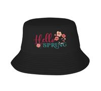 Uomo Donna Cappello da Pescatore Hello Spring Flower Cappello da Sole Classico Bucket Hat Pieghevole Cappelli Estivo per Trekking Escursionismo Ciclismo