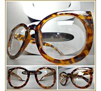 Uomo Donna Classico Rétro Nerd Stile Lenti Trasparenti Occhiali Grande Tartaruga
