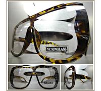 Uomo Donna Classico Retrò Scudo Stile Lenti Trasparenti Occhio Occhiali Piccolo