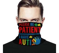 Uomo Donna Fascia per Capelli Si Prega di Essere Pazienti, Ho La Consapevolezza Dell'Autismo Ghetta da Collo Traspirante Passamontagna Multiuso Sciarpa al Collo per Pesca Motocicletta Arrampicata