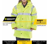 Uomo Donna Fodera Pile Hi Viz Parka Traffic Giacca Saturn Giallo Tasca Interna