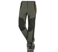 Uomo Donna Impermeabile Pantaloni da Trekking Sci Neve Arrampicata Escursionismo Outdoor Pantaloni Softshell Fodera in Pile Pantaloni Antivento Caldo Maschio Verde Militare XL