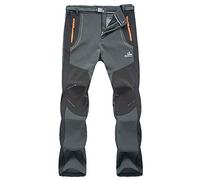 Uomo Donna Impermeabile Pantaloni da Trekking Sci Neve Arrampicata Escursionismo Outdoor Pantaloni Softshell Fodera in Pile Pantaloni Antivento Caldo Stampato Maschio Grigio Scuro S