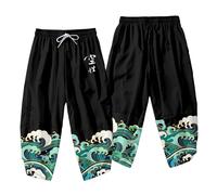 Uomo Donna Rétro Kimono Yukata Top + Pantaloni Suit Stile Giapponese Crane