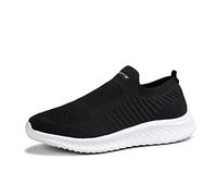 Uomo Donna Scarpe da Corsa Sport Ginnastica Classica Stringata Sneaker Palestra Running Sneaker,Bianco Nero,36EU