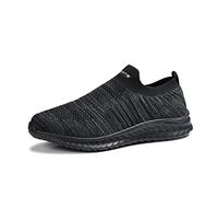 Uomo Donna Scarpe da Corsa Sport Ginnastica Classica Stringata Sneaker Palestra Running Sneaker,Nero Grigio,46EU