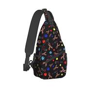 Uomo Donna Sling Shoulder Backpack Packable Handy Chest Day Bag Consapevolezza dell'autismo Amore speciale Multiuso Antifurto Daypack Cartella tattica con tracolla regolabile