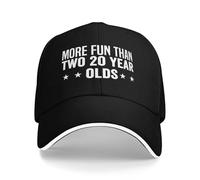 Uomo Donna Snapback cap More Fun Than Two 20 Year Olds Cappellino da Baseball Morbido Cappellino con Visiera Sportivo Berretto da Baseball per Ciclismo Corsa Sport
