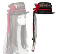 Uomo Donna Steampunk Top Hat Vintage Steampunk Gear con Flower Bowknot Copricapo
