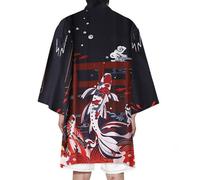 Uomo Donna Stile Etnico Lungo Kimono Cappotto Giapponese Rétro Cardigan