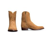 Uomo Donna Stivali da Cowboy Occidentali Stivali da Pirata Punta a Punta Tacco Basso Cerniera Laterale Stivali Corti Classici retrò Stivali Country invecchiati Primavera Autunno (Color : Apricot Colo