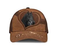 Uomo Donna Tappo Sportivo Cappelli da papà Leggera Tesa Curva Visiera Baseball Cappellino per Caccia Cavallo Vintage, Battito Cardiaco per Cavallo Animale, Regali Equini per Gli Amanti dei Cavalli