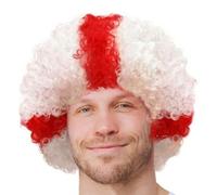 Uomo Donna Unisex Inghilterra Parrucca Afro Costume St.George World Cup Smiffys