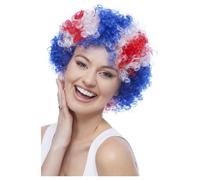 Inglese Pride Parrucca Afro - Vibrante Union Jack Design per Costume - Smiffys