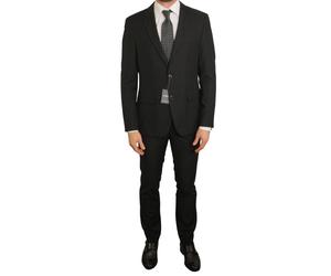Uomo Dressmann Abito Tela Nero Slim Fit Foderato EU50R UK / US40R W33 L32 D11