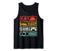 Uomo Eat Sleep Game Repeat Funny Video Game Lovers Quote Gamers Canotta
