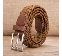 Uomo Elasticizzato Nylon Cintura Intrecciato Singolo Pin Fibbia Solido Holeless