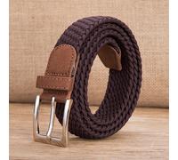 Uomo Elasticizzato Nylon Cintura Intrecciato Singolo Pin Fibbia Solido Holeless