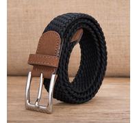 Uomo Elasticizzato Nylon Cintura Intrecciato Singolo Pin Fibbia Solido Holeless