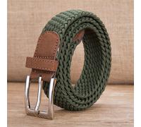 Uomo Elasticizzato Nylon Cintura Intrecciato Singolo Pin Fibbia Solido Holeless