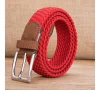 Uomo Elasticizzato Nylon Cintura Intrecciato Singolo Pin Fibbia Solido Holeless