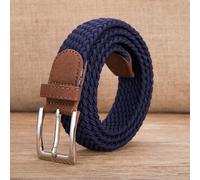 Uomo Elasticizzato Nylon Cintura Intrecciato Singolo Pin Fibbia Solido Holeless