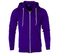 Uomo Felpa con Cerniera Oliva Tinta Unita American Zip Giacca Maglia Cappuccio M