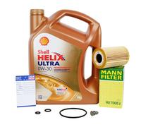 UOMO FILTRO OLIO + 5L SHELL 0W30 ECT PER VAG VW AUDI SEAT SKODA 1.6 2.0 TDI
