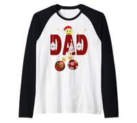 Uomo First Xmas As A Dad Jingle Balls Best His And Hers Xmas papà Maglia con Maniche Raglan