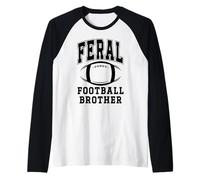 Uomo Football Brother Feral Football Big Little Bro Greatest Fan Maglia con Maniche Raglan